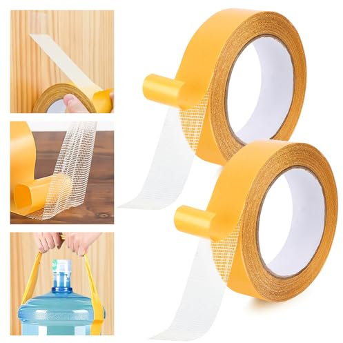 DINSONG Klebeband Doppelseitig doppelseitiges Stoffband 2 Bände Saumband mit Hoher Klebkraft Starkes Klebeband für Teppich Teppichboden Kunst ohne Nähen Bügeln für Saum Hosen Kleidung Kleider Stoff