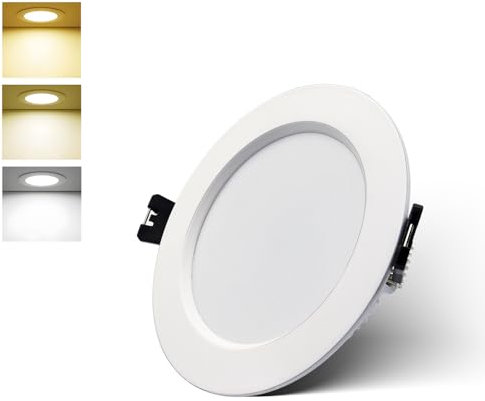 FWoche faretti led da incasso 80mm 10W 230V, Faretti da Incasso a Soffitto Ultra piatto Faretti Downlight 3000K Bianco Caldo 6000K Bianco Freddo 4000K Bianco Neutro per Bagno, Soggiorno