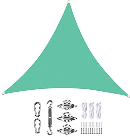 Vela Ombreggiante Triangolare Impermeabile 2x2x2m 98% Protezione UV Vela Ombreggiante da Esterno con Corda Libera Perfetta per Giardino Esterno,Prato,Blu Cielo