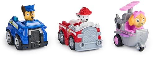 PAW PATROL, Deluxe Rettungsflitzer (Deluxe Rescue Racers) mit Rückziehmotor - Sortiert -Zufallsauswahl des Charakters