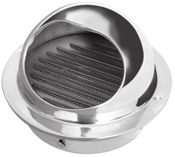 Round Wall Mounted Duct Cover 304 Stainless Steel Round Nose Round Vent Cover Wall Mounted Dryer Vent Cover Can Be Used For Range Hoods Bathroom Kitchen Various Ventilation Ducts(22.5cm*19.5cm/8.8in*7
