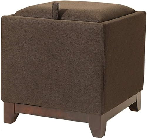 DDKYHU Pouf poggiapiedi Pieghevole, poggiapiedi con Vassoio portaoggetti in Tessuto, poggiapiedi Quadrato a cubo, Sgabello in Legno massello, Sedile Singolo (Colore caffè 40x40x40 cm)