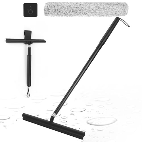 Apritsce 30-140CM Rasquetas Limpiacristales para Ducha, Rasqueta Limpiacristales Ducha con Mango Extensible