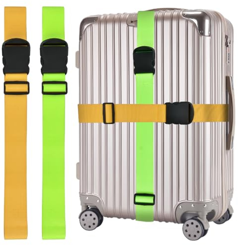 FOROREH 2 Correas de Equipaje para Maletas, Cinturones de Maleta, Correas de Equipaje Resistentes, Correas Ajustables para Maleta, Accesorio Premium para Cierre de Bolsa de Viaje