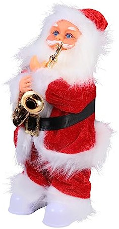 PRETYZOOM Weihnachtsmann Spielzeug Musik 30cm Elektrische Weihnachtsverzierung Weihnachtsmann Figur Kinder Spielzeug Weihnachtsdekor