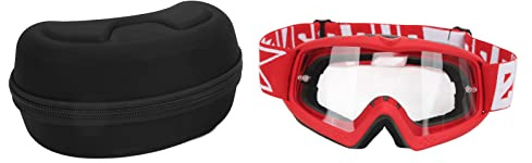 Justerbara Motorcykelglasögon, Reptåliga Dirt cycling Goggles Transparenta Motocrossglasögon för Barn Tonåring (8060 röd ram)