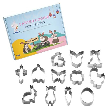 Easter Cookie Stamps, Cookie Cutters for Baking, Stainless Steel Cookie Stamps, Fondant Molds for Cake, Easter Cookie Cutters, Easy Demold Cookie Stamps, Cookie Stamps for Cakes
