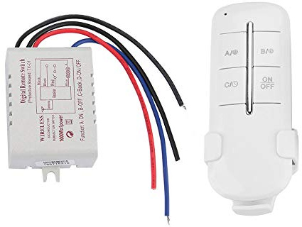 Interrupteur de Commande sans Fil pour éclairage Suspendu, Plafonnier et Plus : Interrupteur de Lampe télécommandé, 1/2/3/4 Voies Marche/arrêt AC180-240 V 1000 W, Distance