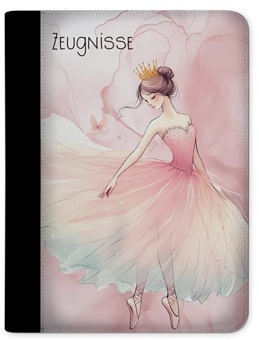 CreaDesign Zeugnismappe A4 – Ballerina – für Mädchen – Dokumentenmappe mit 10 Klarsichthüllen