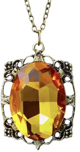 PRINCESS CUTENESS STORE Bonnie Bennett - Collana con ciondolo amuleto in ambra gialla