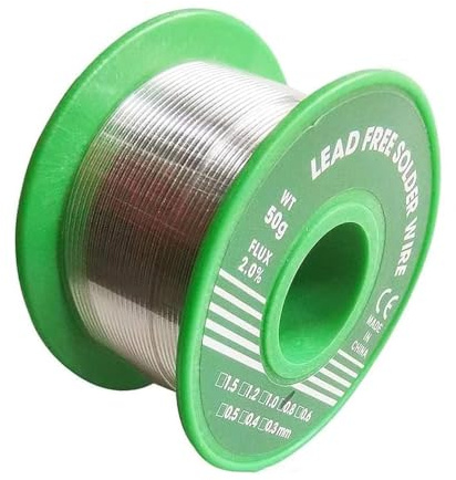 2 Pcs Solder Wire, 0.8mm Soldering Wire Lead Free, Sn99.3 Cu0.7 with Rosin Core for Electronic Electrical Soldering Components Repair and DIY(20g)