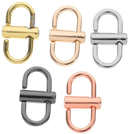 LIFKOME 5pcs Metal Buckle Chain Strap Adjustment Buckles Screw Fastening Slide Diy Accessories for Backpack and Suitcase Mixed Colors