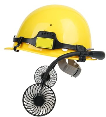 Mppchhn Helm Für Erwachsene, Baustellen Helm Mit Belüftung, Ergonomisches Kopfschutzsystem Mit 2 Wiederaufladbaren Ventilatoren Für Arbeit Heimwerker Industrie Forstarbeiten Außenbereich