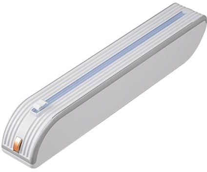 LIXSAZSE Boîte de découpe de Couvercle Film Plastique Pratique, Cuisine organisée, poignée Confortable, Aspiration magnétique, Outil réfrigérateur et comme s'il Vous plaît