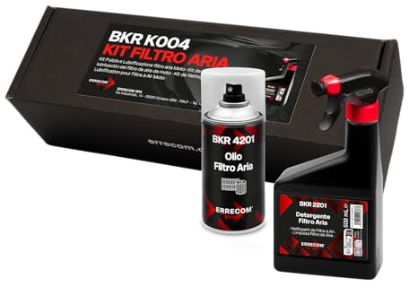 ERRECOM 1000 MIGLIA BKR K004 Kit Filtro Aria Moto, Specifico per Pulire e lubrificare Filtri in Spugna o Schiuma Poliuretanica – Include Detergente 500 mL + Olio Rosso 250 mL