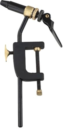 QOXEZY Étau rotatif pour attacher la mouche avec collier de serrage en C réglable, étau rotatif pour kit de pêche à la mouche, matériau métallique, noir