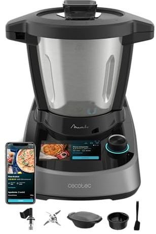 Cecotec Robot da Cucina Multifunzione Mambo Touch Daily. Capacità 3,3 Litri, 37 Funzioni, Display Touch, App Mambo con Ricettario, Bilancia e Caraffa in Acciaio Inossidabile Lavabile in Lavastoviglie