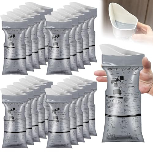 Forhandy 20 stycken urinpåsar för resor 700 ml gel urinväska väska urinella för kvinnor man pinkelväska med handtag mobil nödtoalett