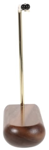 DIYEAH Countertop Jewelry Stand with Walnut Wood Metal Construction, Thickened Wooden Base, and Gentle Clamp, Freestanding Pendant Display Stand Highlights Jewelry Luster and Eliminates