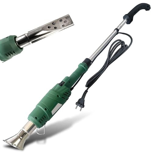 FISHTEC Estirpatore Elettrico Termico 2000 W - 2 in 1 : Brucia le Erbacce + Accende la Griglia - Senza gas e prodotti chimici - Riscaldamento fino a 600°C - 2 beccucci Manico removibile