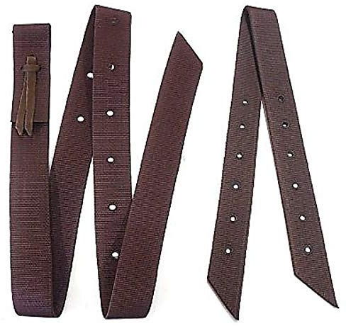 Hill Leather Company Double Ply Brown Nylon Cinch Strap and Off Billet Saddle Set