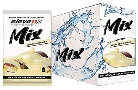 Eleven Fit Mix Instantáneo Sabor Leche Condensada | Prepara 1.5L de Bebida Saludable, Sin Azúcar y Baja en Calorías | Ideal para mezclar con Leche, Cocinar y Preparar Postres | Caja de 24 Sobres