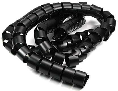 Othmro 1 cavo a spirale avvolgente a spirale per computer, guaina organizer per cavi elettrici (diametro 40 mm, lunghezza 2 m, nero)
