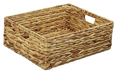 Home-ever Water Hyacinth Rectangular Shallow Storage Basket Tray (Medium) HE34