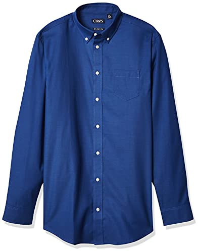 Chaps Big Boys' Long Sleeve Oxford Button-Down Dress Shirt, Postal Blue, Small (8)