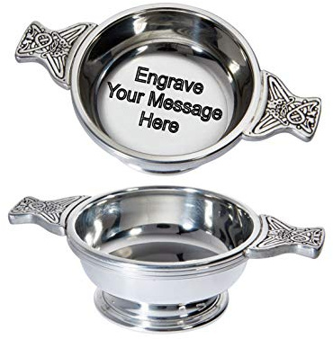 Wentworth Pewter – Standard Zinn-Quaich – Tasse der Freundschaft mit kostenloser Gravur, Burns Night, Liebesbecher