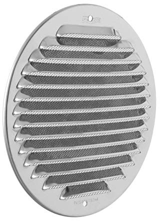 La Ventilazione GINT160R - Rejilla de ventilación redonda de acero para superposición con red antisellante, Acciaio INOX 430, ø 175 mm