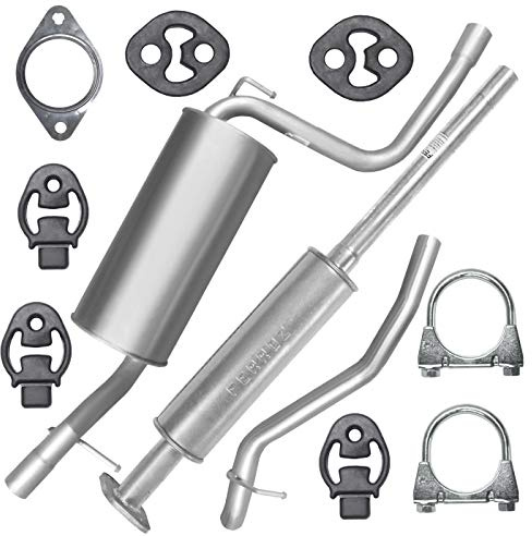Schalldämpferset Abgasrohr Mitteltopf Endschalldämpfer Auspuff Endtopf für 1.4i 1.6i Ford Focus 2 II MK2 Fließheck auch Focus C-Max I 1 MK1