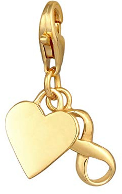 Nenalina Herz Infinity Karabiner Charm Anhänger Bettelarmband 925 Silber | Damen-Charm-Anhänger für alle gängigen Charmträger Charm-Club Clasp-Charms 925er Sterling-Silber