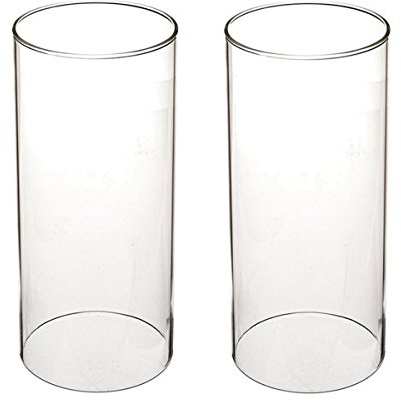 Tensquare Glaszylinder ohne Boden für Kerzen - Hurrikan Kerzenhalter aus Glas, großes offenes Röhrchen, aus Borosilikatglas, Durchmesser 7,5 cm/8,5 cm/9,5 cm (Ø 9,5 cm, Höhe 20,3 cm)