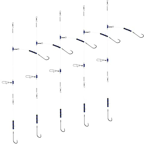 Luroad Angelvorfächer mit 2 Haken, Flapper-Rigs, 9,1 kg, Hauptschnur 36,3 kg, Mehrfarbig, ideal zum Fangen von Karpfen, Plattfisch, Sohle, Schollen, Tupfen