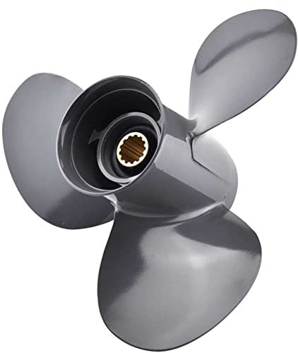 Luxuypon Außenbord-Propeller für 35 PS, 40 PS, 50 PS, 60 PS, 11 3/8 x 12 Bootsmotor aus Aluminiumlegierung, Schraube mit 3 Klingen, 13 Verzahnungen für Bootsmotor