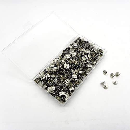 Egurs 600 Stück Reißnägel Silber Thumb Tacks Runde pins für Büro Zum Aufhängen Von Memos Und Bildern DIY(10mm)