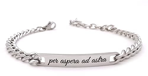 ALMENDRA Bracciale da uomo personalizzato in acciaio con incisione personalizzabile braccialetto regalo ragazzo nome frase inciso amico scritta (Catena 4mm)