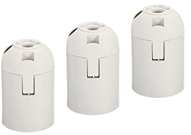 sourcing map Lumière Douille 250V E26/E27 57x37mm À visser LED Ampoule Lampe Douille sans Filetage Abat-jour Anneau pour Rétro Pendentif Lumières Blanc Paquet de 3