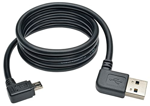 Mr. Gadget's Solutions® Câble micro USB coudé à angle droit de 2 m - USB 2.0 A à 90 degrés Micro USB Type B - Noir