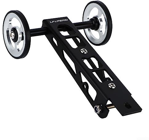 20,5 x 11,6 x 6,1 cm Easy Wheel, Aluminiumlegierung Push mit Kettle Bracket Booster Wheel für RHINE Birdy 1,2,3 Series Folding Bike (Silber)