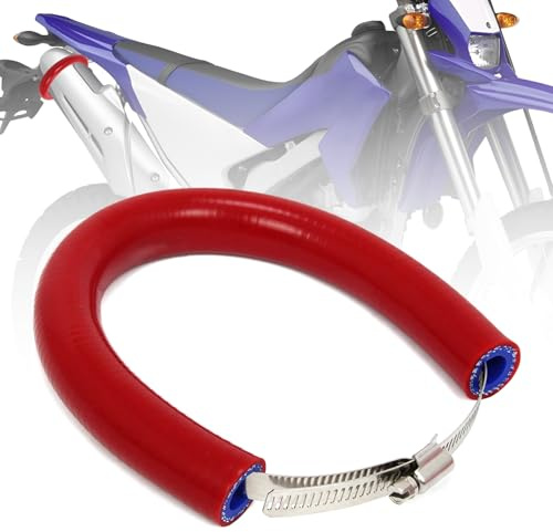 Silenciador universal para motocicleta Protector de cubierta de lata Protector de anillo de escape ajustable de 90 mm a 145 mm para Dirt Pit Bike YZ YZF WR TTR PW TC TE TX 250 300 450 (Rojo)