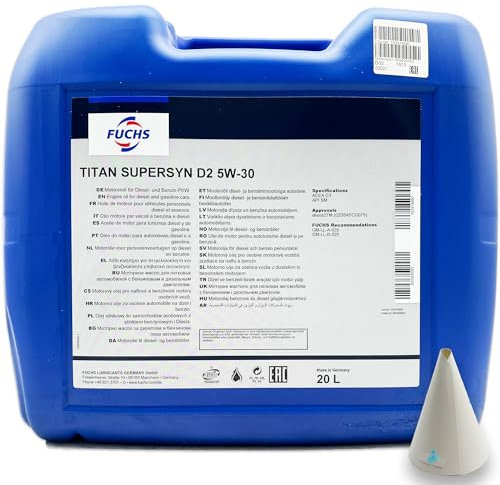 20 L Fuchs Titan Supersyn D2 5W-30 | kompatibel mit dexos2 TM (GB2C0308075) | Motorenöl | Motoröl | Ölwechsel | Öl | SAE 5W30