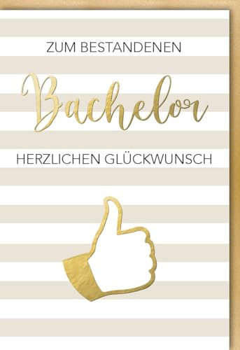 Verlag Dominique Glückwunschkarte zur Prüfung bestanden Zum bestandenen Bachelor Daumen - mit Umschlag