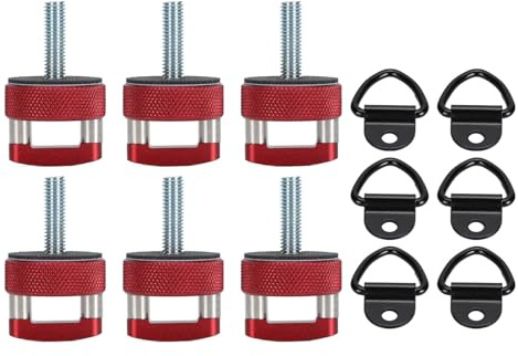 Fabater Vis à Pouce de Fixation à Retrait Rapide pour Dessus Rigide, 6 Pièces en Aluminium avec Anneau en D pour JK JT 2007 à 2018, Vis à Pouce à Retrait Rapide, Construction