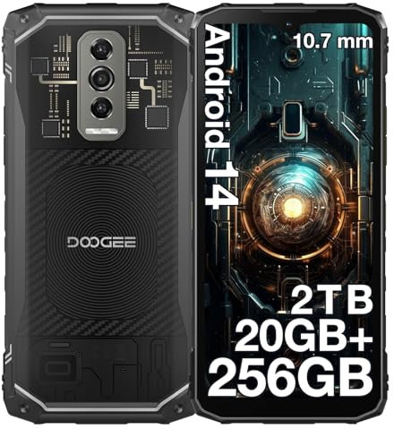 DOOGEE Blade 10 Ultra Rugged Smartphone, 20GB +256GB Android 14, Smartphone 5150mAh 6.56 HD+ 90Hz, 50MP + 8MP, 10.7mm Ultrasottile Telefono Indistruttibile, 3 Schede Slot/IP68/IP69K/NFC/GPS