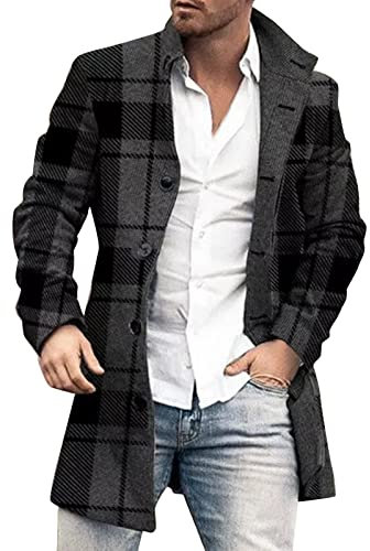 SRZYMJ Mantel Herren Leicht Wintermantel Übergangsjacke Herbst Outdoorjacke Atmungsaktiv Warm Jacke Winter Leder Softshelljacke Steppweste Leicht Funktionsjacke Parka Winter Sportjacke Freizeitjacke