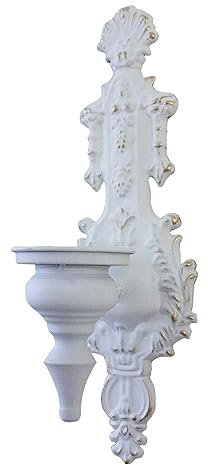 XSMYdpuk Wandkerzenhalter aus Eisen, französischer konischer Kerzenhalter zur Wandmontage, rustikaler Kerzenhalter im Shabby-Chic-Stil, Wanddekoration für Wohnzimmer und Esszimmer, Antikweiß (Weiß C)