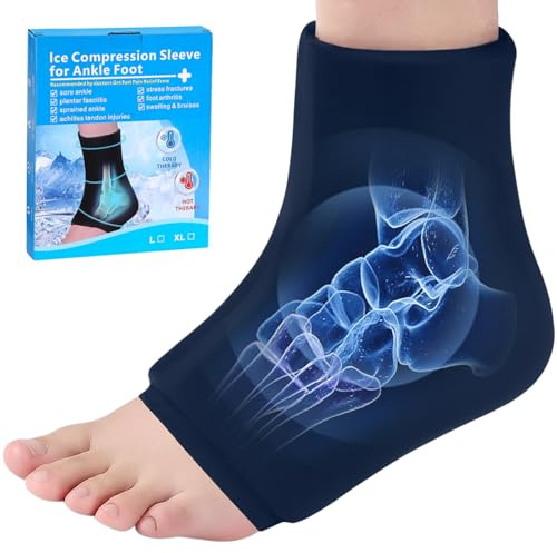 Manchette rafraîchissante pour tendinite d'Achille, sac de glace en gel pour la chaleur et le froid, coussinets de refroidissement pour les pieds, pour entorses de cheville, tendinite d'Achille