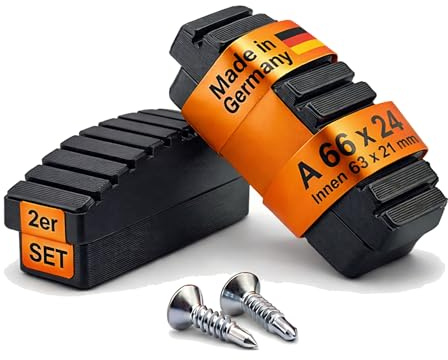 DRUCKSOLUTIONS Leiterfüße Ersatz 2er Set | Ersatzfüße Innenschuhe aus TPU für Sprossen- & Stufenleitern — Rutschfest, UV-Beständig, Bodenschonend | Leiter Füße Leiterfüsse | inkl. Befestigungsschraube